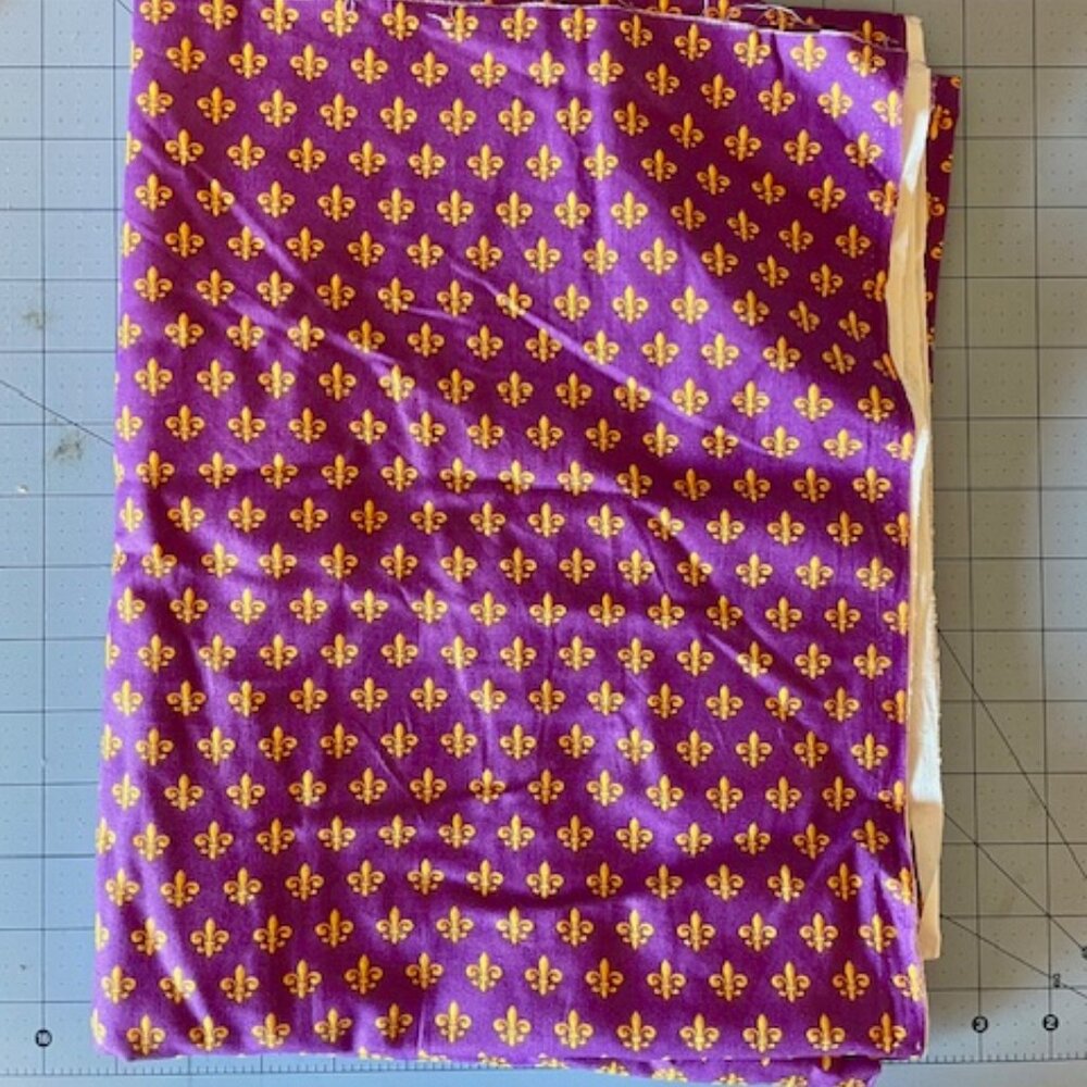 Mardi Gras Cotton Fabric by M'Liss Fleur De Lis (3+ Yards)